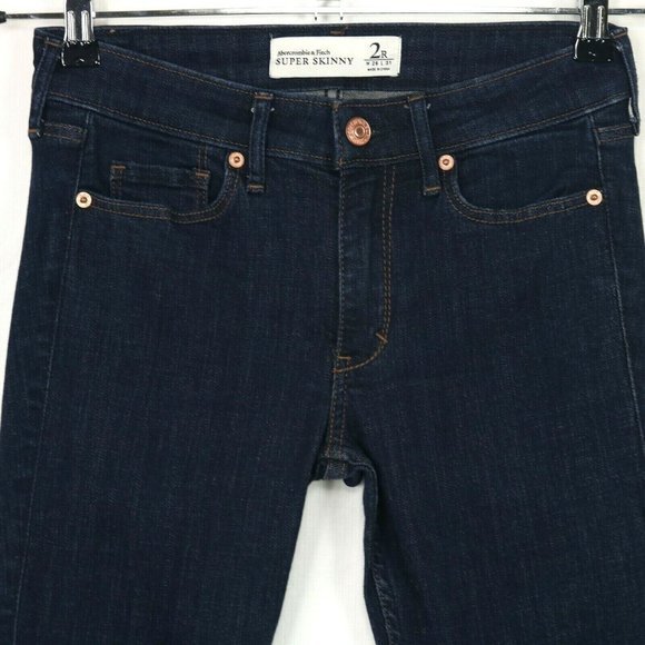 Abercrombie & Fitch Super Skinny Jeans Stretch Dark 2 26 x 30 - Picture 5 of 9